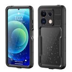 IMEIKONST Redmi Note 13 5G IP68 Waterproof Case, Heavy Duty Front and Back Cover Full Body 360° Protective Shockproof Underwater Dustproof Armor Phone Case for Redmi Note 13 5G. Black FS