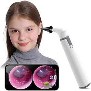 Wireless Otoscope Ear Camera with Dual View, 3.9mm 720PHD WiFi Ear Scope with 6 LED Lights, Otoscope Camera for Kids and Adults, Compatible with Android and iPhone