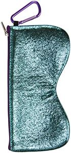 SPUNKYsoul Soft Cloth Padded Slim Eye Glasses Case Pouch for Women with Clip Purple, Teal & Pink (Teal Glasses Shape)