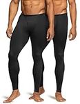 TSLA Men's Thermal Underwear Trousers, Heated Warm Fleece Lined Long Johns Leggings, Winter Base Layer Bottoms, Thermal Fly-front 2pack Black, XL