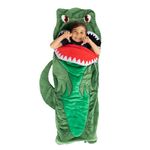 Bixbee Kids Sleeping Bag, Dinosaur Sleeping Bag for Kids, 60 x 22 Inches, Soft Toddler Sleeping Bag with Carrying Handle | Machine Washable Soft Slumber Bag for Naptime, Daycare