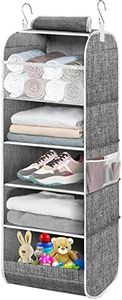 HMA PRO Hanging Storage Organizer (Heavy Duty) 5 Shelves. Collapsible Hanging Closet Shelves, Hanging Organizer for Closet, Camper and RV, Strong MDF Material on All Shelves. Bedroom Baby Clothes