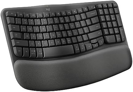 Logitech Wave Keys Wireless Ergonomic Keyboard with Cushioned Palm Rest, Comfortable Natural Typing, Easy-Switch, Bluetooth, Logi Bolt Receiver, for Multi-OS, Windows/Mac - Graphite