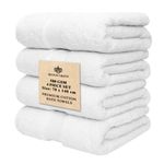 Kinton Crafts Premium Bath Towels Ultra Soft (Pack of 4-27.5 x 55.11 inch) Cotton Towels|Fast Drying|High Absorbency|Ideal for Multipurpose - White