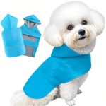 BECNBEAU Dog Raincoat Dog Rain Jacket Poncho Waterproof Pet Rain Suit Double Layer Cotton Lining Hooded Leash Hole Adjustable for Medium Dogs,Blue,XXXL