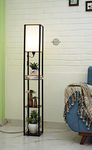 Crosscut Furniture Tower Floor Lamp with Shelf (Cotton White) LED