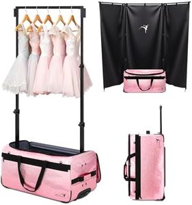 Dance Bag with Garment Rack and Curtain, 28" Glitter Dance Competition Bag