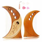 Vaguelly 19 Metal String Harp Solid Cedarwood Lyre Harp with Tuning Wrench,Picks,for Music Lovers Beginners Children Adult