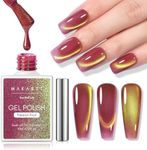 Makartt Cat Eye Gel Nail Polish - 10ml Holographic Sparkly Jelly Purple Gel Polish Soak Off Nail Art Salon Manicure Home DIY - Passion Fruit