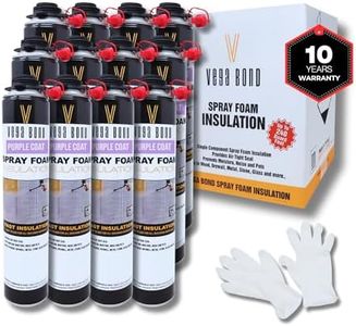 Vega Bond SF001 12-Packs, Premium Single Component, Self Expanding, Purplecoat Closed Cell Insulation Spray Foam, 29 oz w/ 5.66 R-Value, Acoustic Spray (240 Board Feet Coverage)