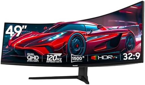 Gawfolk 49 Inch Curved Gaming Monitor,1500R PC Screen 120hz DQHD 5120x1440, Computer Screen for Home Office Business, DP, HDMI, Support Wall Mount 100x100mm