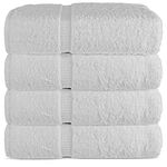 Luxury Hotel & Spa Bath Towel 100% Genuine Turkish Cotton, Set of 4, White