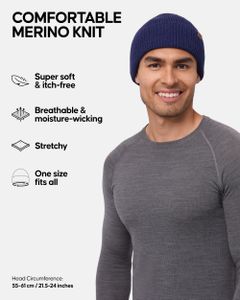 DANISH ENDURANCE Merino Wool Beanie – Blue