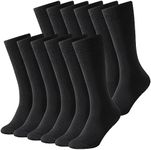 BONANGEL Merino Wool Socks for Men,Mens Thin Wool Socks,Winter Therminal Wool Dress Socks,Black Crew Socks