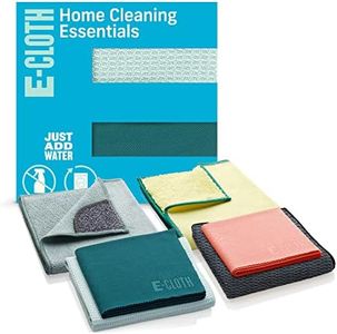 E-Cloth 6-pc Home Cleaning Essentials, Contains Multiple Microfiber Cleaning Cloths for a Streak-Free Clean Glass, Window, Kitchen, Dust, Granite, and Marble, 100 Wash Promise