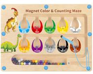 DQMOON Montessori Toys for 3 4 5 Year Old Boys Girls, Magnetic Color and Number Maze Wooden Toys for 3-5 Year Old, Kids Educational Toys for Boys Girls Age 2-5, Birthday Gifts Xmas Stocking Fillers