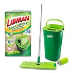 Libman Rinse 'n Wring Mop and Bucket System | Microfiber Floor Mop | Hardwood Floor Cleaner | Wet & Dry Mop | Clean & Dirty Water Chambers | Squeegee Blades | 2 Total Microfiber Pads