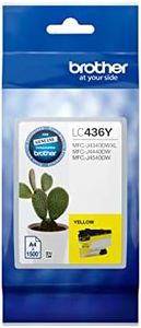 brother Genuine LC436Y Ink Cartridge, Yellow, Page Yield Up to 1500 Pages, (LC-436Y) for Use with: MFC-J4440DW, MFC-J4540DW, MFC-J4340DW XL, Standard Capacity