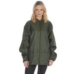 Style It Up Unisex Mens Ladies Water Resistant Plain Raincoat Kagools Jacket Hooded Cagoule (Olive, S)