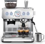 COWSAR Espresso Machine with Grinder, 2025 Upgraded Espresso Machine 15 Bar, Expresso Machine with Milk Frother Steam Wand, 75 Oz Removable Water Tank for Cappuccino, Latte, Stainless Steel