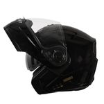 HEADFOX N2 Air 7 Flip-up Helmet for Man & Women with Bluetooth, GPS, Voice Assistance, ENC, Dual Visor, Removable Padding (Glossy Black, M-58 CM)