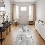 Kitchen Runner Rug 3x7 Hallway Rug Washable Rug 3x7 Rug Runner Deerly Modern Abstract Area Rug Soft Carpet Runner for Bathroom Kitchen Bedroom Laundry Room Rug Low-Pile Non Slip, Grey/Gold