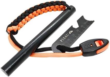 12.7 cm Ferrocerium Ferro Rod Flint Fire Starter Waterproof for Camping, Hiking and Emergency (Orange and Black)