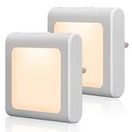 Emotionlite Dimmable Night Light, LED Nightlights Plug in Wall, Stepless Dimming, Brightness Adjustable for Kids, Baby, Bedroom, Bathroom, Hallway, Stair, Kitchen, Corridor, Warm White, 2 Pack