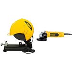 DEWALT D28870 2200W 355mm Heavy Duty Chop Saw with DEWALT DW801 850W 100mm Heavy Duty Small Angle Grinder