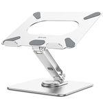 BESIGN LSX7 Laptop Stand with 360° Rotating Base, Ergonomic Adjustable Notebook Stand, Riser Holder Computer Stand Compatible with Air, Pro, Dell, HP, Lenovo More 10-15.6" Laptops (Silver)