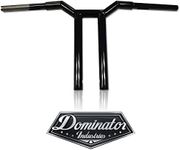 12" Gloss Black Dominator Industries Club Style Lane Splitter Mitered MX T Bars 1996-2022 compatible with HD Dyna