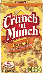 CRUNCH 'N MUNCH Caramel Popcorn with Peanuts, 3.5 oz. (Pack of 12)