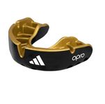 adidas Mouth Guard Gum Shield Adult Boxing Rugby Hockey MMA Martial Arts, with Case and Fitting Device, OPRO Gold (Black, Senior)