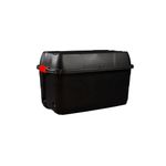 Strata Heavy Duty Large Storage Box with Lid, 175L, Lockable storage box, Indoor and Outdoor Storage, Storage Box with Wheels, Black Storage Box with Red Handles