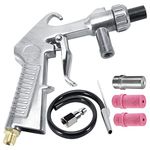 Jewboer Sandblaster Sand Blaster Gun Kit for Abrasive Media Blaster Sandblasting Cabinet with Hose Nozzles Tip