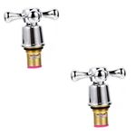 KONTONTY 2pcs faucet tap handle cross faucet tap cross arm faucet handle cross arm tub tap head replacement faucet tap head shower faucet handle kitchen faucet handle Stainless steel sink