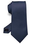 JEMYGINS 3.15" Navy Blue Tie Wedding Business Silk Necktie for Men (8cm)