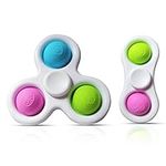 Pop it Fidget Spinner - Stress Relief and Anxiety Relief pop it Toy -Push Pop Fidget Spinners with Bubble Popper - Fidget Spinners for Adults and Kids - Fidget Toy Pack 2