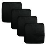 FLYMEI Patio Cushion Covers 25x25x5 Waterproof Outdoor Cushion Cover Replacement 4Packs Outdoor Seat Cushion Slipcover for Outdoor Rattan Chair Sofa, Black