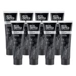 ECODENTA Charcoal Toothpaste, Teeth Whitening Paste I Naturally Whitens Teeth and Removes Plaque I Black Natural Paste Fluoride Free, 8x100ml Mint
