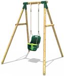 Rebo® Baby Wooden Garden Swing Set - Pluto | OutdoorToys | Strong and Sturdy Children's Swing Set, Pressure Treated Timber, Soft-Feel Ropes, Baby Swing Seat