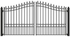 ALEKO Dual Swing Driveway Gate | 12 x 6 Feet | Anti-Rust Galvanized Steel Gate | Outdoor Fence Gate | Swing Security Barrier | DG12LON | (12x6, London Style)