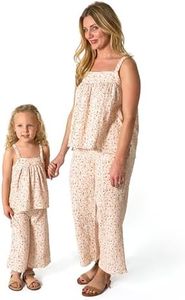 Modern Moments by Gerber Baby Girls' Cropped Pants Set, Beige Vine Floral, 12 Months