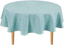 Hiasan Round Tablecloth 30 Inch Linen - Wrinkle and Stain Resistant Washable Polyester Fabric Table Cloth for Dining Room Kitchen Party, Aqua