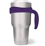 Tumbler Handle for YETI 30oz Rambler Cup, ALIENSX Anti Slip Travel Mug Grip Holder for Yeti Rambler, Ozark Trail, Rtic, Beast,simple modern and More Tumbler Mugs - BPA FREE (Purple)