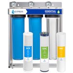 Express Water Incorporated WH300SCGS Whole House Water Filter – 3 Stage Home Filtration, 23.5" x 8.5" x 30"