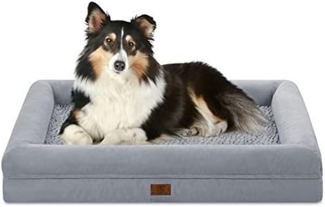 Yiruka Large Dog Bed, Orthopedic Gel Memory Foam Dog Bed, Washable Dog Bed with Removable Cover, Waterproof Non-Slip Bottom Big Dog Couch Bed Grey