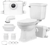 750watt Macerating Toilet with Pump, Two-Piece Upflush Toilet For Basement, Powerful & Quiet Macerating Toilet System With 3 Water Inlet & Ac Vent, 36ft Vertically, Elongated Bowl