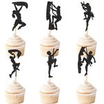 Blumomon 24 Pcs Rock Climbing Cake Decorations Rock Climbing Cupcake Toppers Rock Climbing Player Cake Decorations for Rock Climbing Theme Man Boy Girl Birthday Cake Decoration Supplies