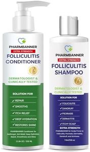 Antifungal Shampoo & Conditioner Set for Folliculitis, Seborrheic Dermatitis & Scalp Psoriasis Relief – Itchy Scalp & Anti-Dandruff Treatment – Deep Hydration & Repair for Dry, Damaged Hair